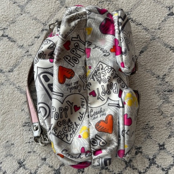 COACH Poppy Graffiti Print Y2K Era Shoulder Bag